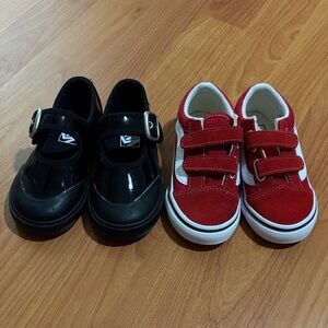 Vans Black and Red Kids Dress Shoes